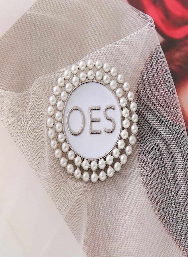 HUSURU OES Pearl Brooch Order Of The Eastern Star Sorority Letters Social Club Jewelry Gifts For Women - Image 2